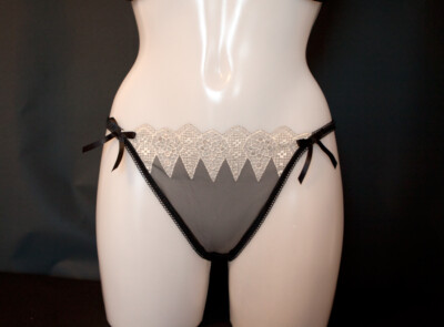GOSSARD ART DECO BRIEF, 1313, BLACK/CREAM   BNWT