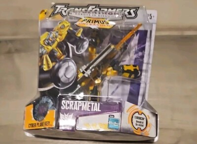 2006 Hasbro Transformers Cyberton Primus Unleashed Scrapmetal Yellow Figure  MOC