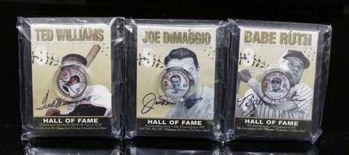 Merrick Mint Colorized Baseball HOF's US Tender Coins ~ Babe R ~Joe D~Ted W #982