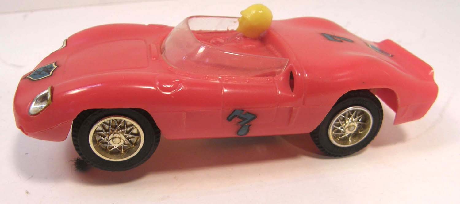 VINTAGE ELDON 1/32 SLOT CAR RED FERRARI RACE CAR #7 WORKS RUNS