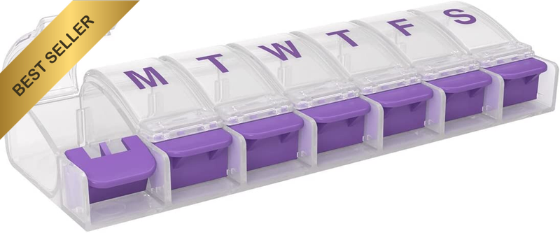 Weekly (7-Day) Push Button Pill Organizer and Planner │ Arthritis Friendly