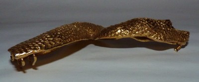 Christopher Ross Ladies Belt Buckle, Snake, 1980, Gold Plated. Glass Eyes