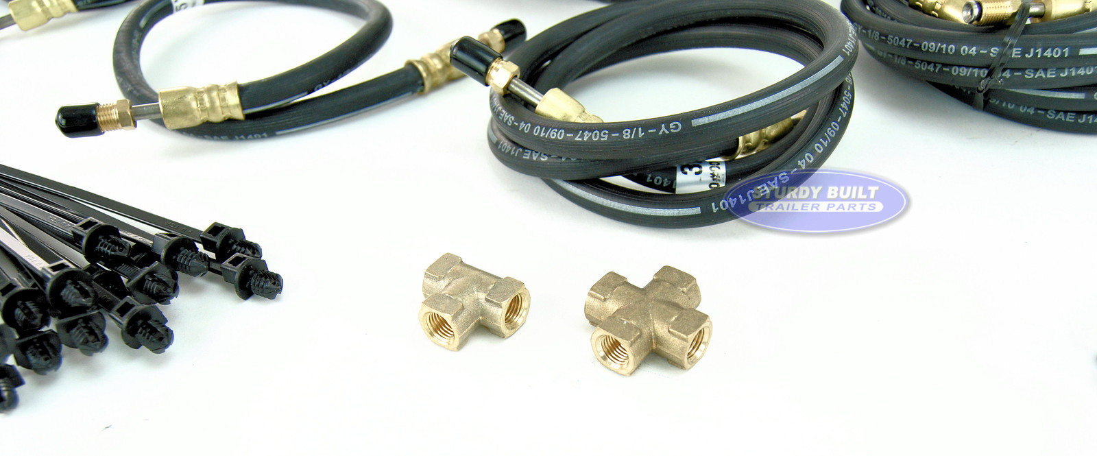 Tandem Axle Trailer Brake Line Kit with Flexible Hydraulic Rubber Hoses