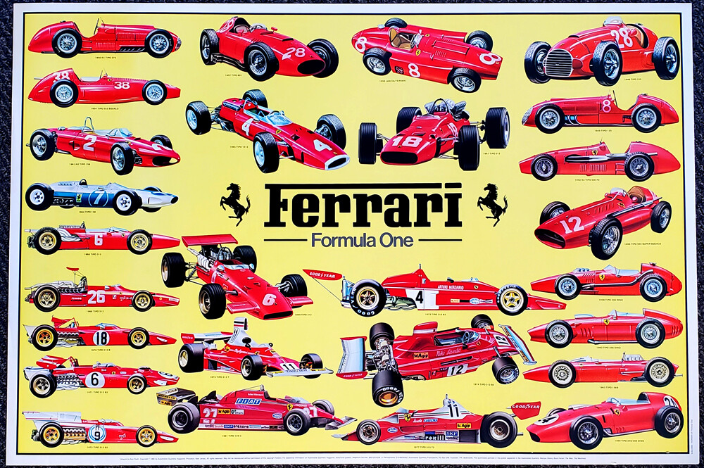 FERRARI FORMULA ONE Racing Cars 1950-81 Vintage Original