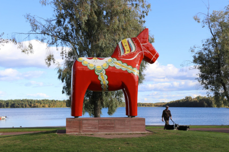Porte Cle Cles Cheval Dala Suedois Rouge, Dalecarlie, Suede