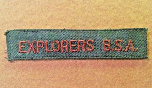 BSA EXPLORER "EXPLORERS BSA" POCKET STRIP 1949-1957 BROWN ON DARK GREEN A00587