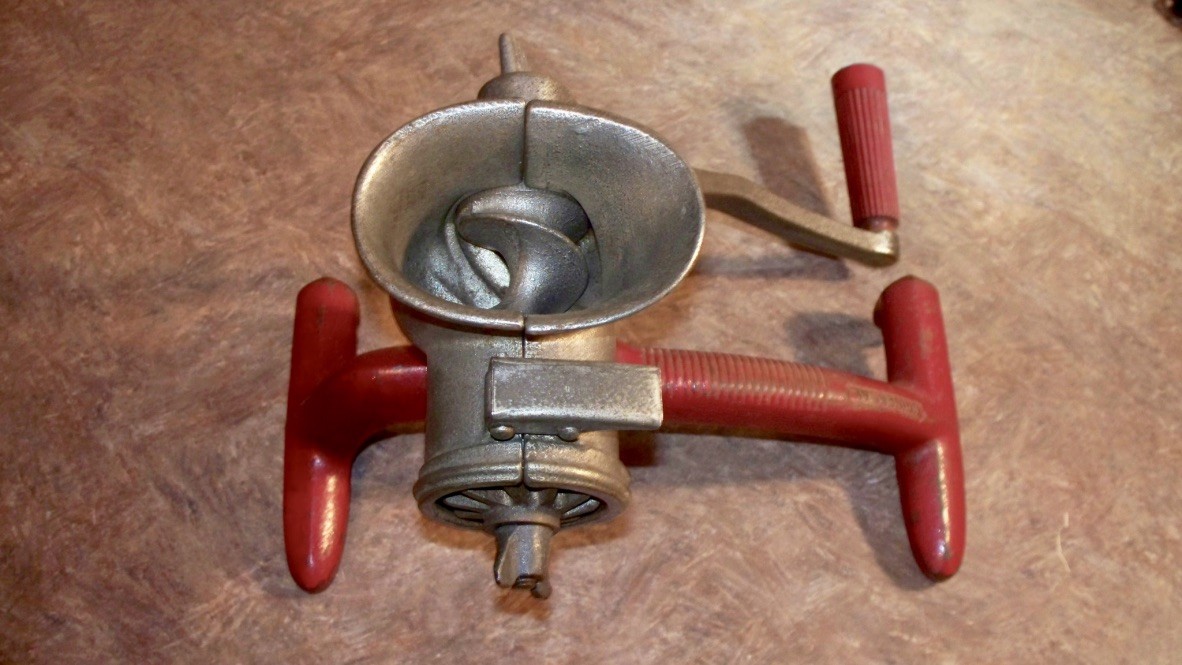 Vintage Red Universal Countertop Meat Grinder