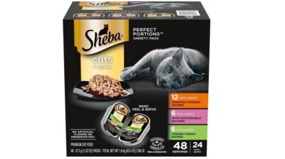SHEBA Perfect Portions Cuts in Gravy Wet Cat Food Trays, 24 Count, 48 Servings