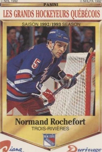 1992-93 Panini Diana/Durivage Les Grands Hockeyeurs Quebecois - Normand Rochefort #44