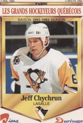 1992-93 Panini Diana/Durivage Les Grands Hockeyeurs Quebecois - Jeff Chychrun #33