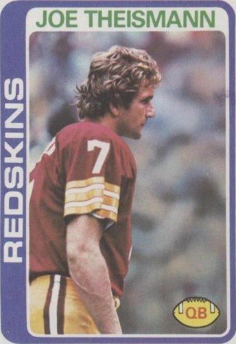1978 Topps Joe Theismann Washington Redskins #416 Football