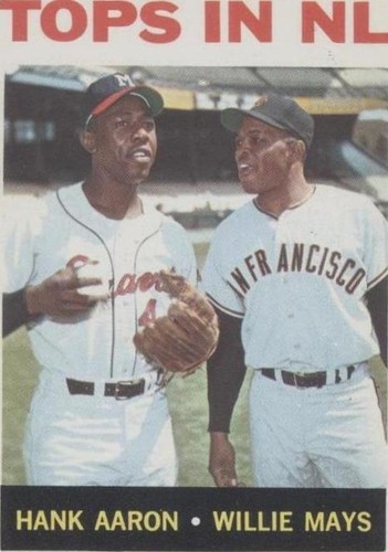 1964 Topps Hank Aaron Willie Mays 423 HOF Error Card PARTIAL NAME 