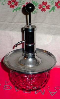 Condiment Dispenser Pumps Glass Bottom Top Stainless Steel for Mustard Ketchup