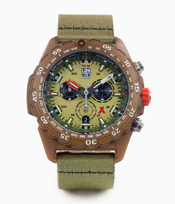 Pre-owned Luminox Green Dial Sapphire Bear Grylls Xb.3757.eco Survival Eco Series Watch