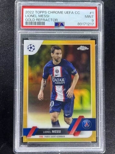 2022 Topps Chrome UEFA CC Lionel Messi #1 Gold Refractor /50