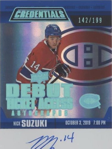 2019-20 Upper Deck Credentials - Nick Suzuki #RTAA-NS