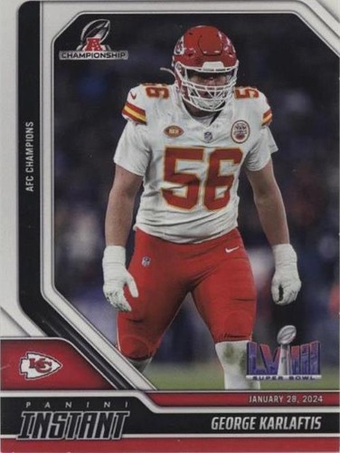 GEORGE KARLAFTIS #143 2023 PANINI PRIZM CHIEFS NEON GREEN