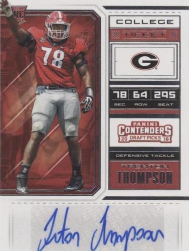 2018 Panini Contenders Draft Picks Trenton Thompson #235
