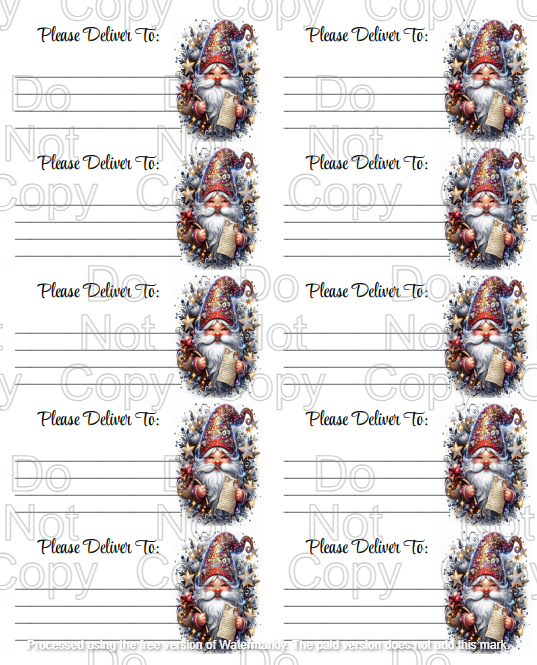 3 Sheets Christmas / Winter  themed Please Deliver To ( PDT ) Shipping labels