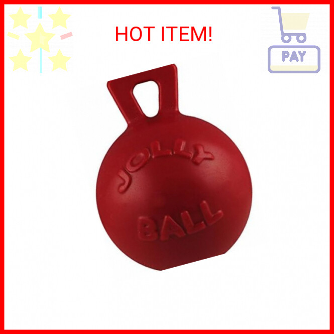 Jolly Pets Tug-n-Toss Heavy Duty Dog Toy Ball with Handle, 8