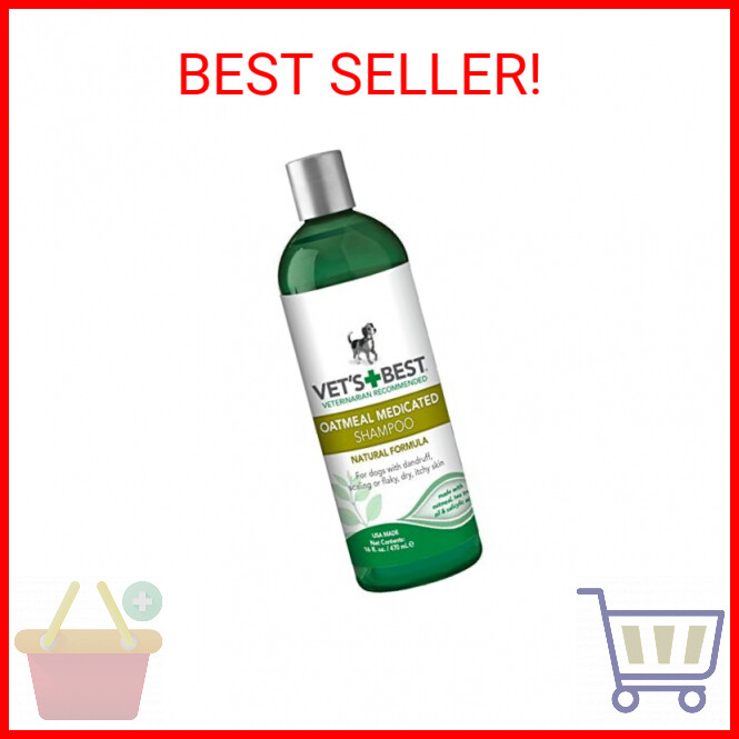 Vet's Best Medicated Oatmeal Shampoo for Dogs | Soothes Dog Dry Skin | Cleans, M