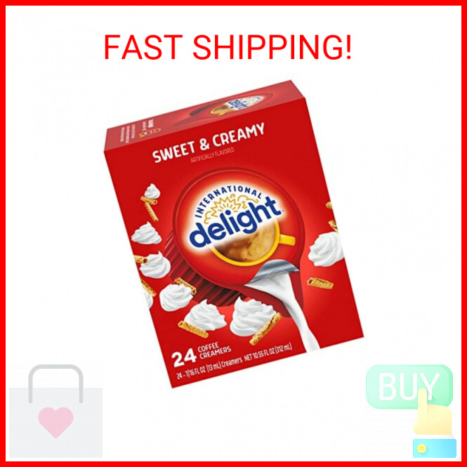 Coffee Creamer Singles, Sweet & Creamy Flavored Creamer, 24 