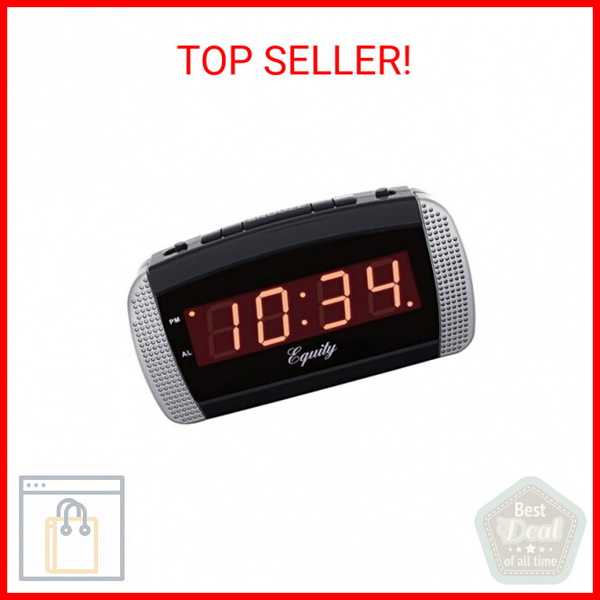 Equity by La Crosse 30240 Super Loud LED Alarm Clock,Black/S