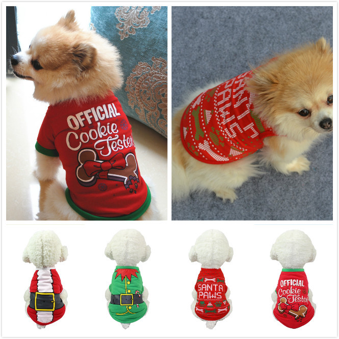 Pet Dog Cat Christmas Santa Clothes Puppy Warm Jumper Costume Outfit Vest UK 4 Pet Dog Cat Christmas Santa Clothes Puppy Warm Jumper Costume Outfit Vest UK 4