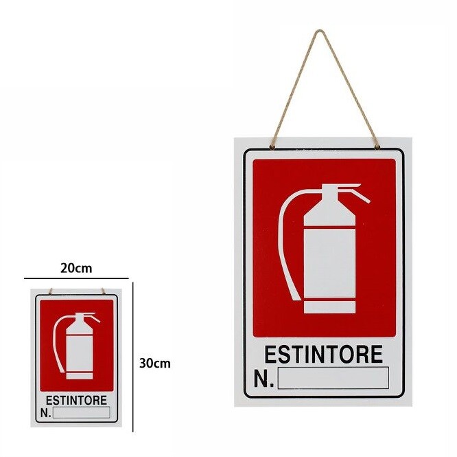 Cartello Segnaletico Estintore 30x20Cm In Legno Targa dfh