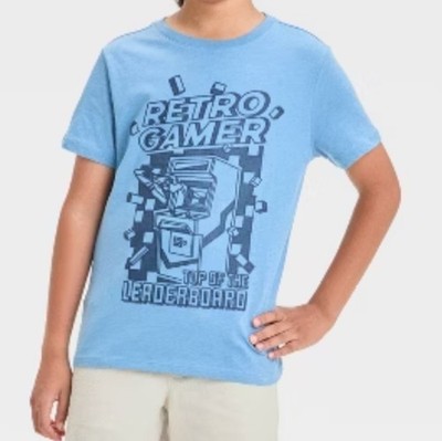 Cat & Jack Blue gamer  Graphic Boys T-Shirt XS 4/5