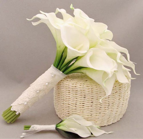 8pcs Artificial Calla Lily Latex Real Touch Flower Diy Decor