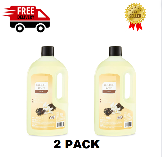 2 PACK -  Bubble Bath, for Adult, Senior and Teen, Vanilla, 64 fl oz NEW