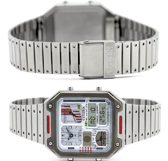 Pre-owned Citizen Jg2131-51h Rebel Pilot Star Wars Analog Digital White Dial Watch
