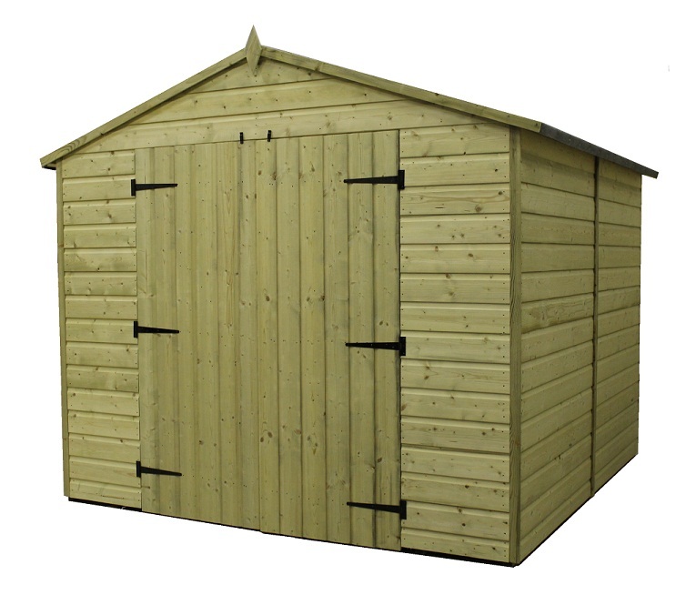 GARDEN SHED 8X9 APEX SHED PRESSURE TREATED EXTRA HEIGHT 