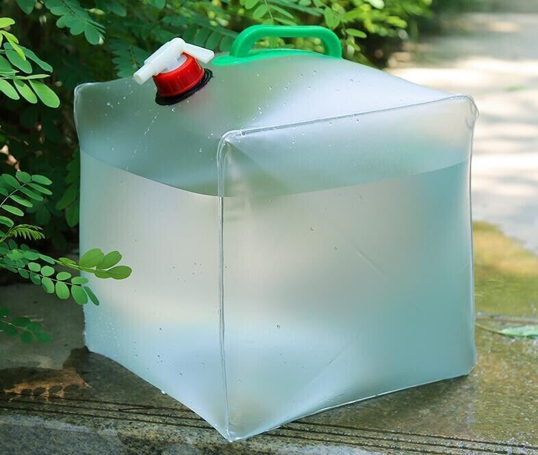 Foldable Collapsible Water Container W/Spigot 5 Gallon Camping Water Storage Jug