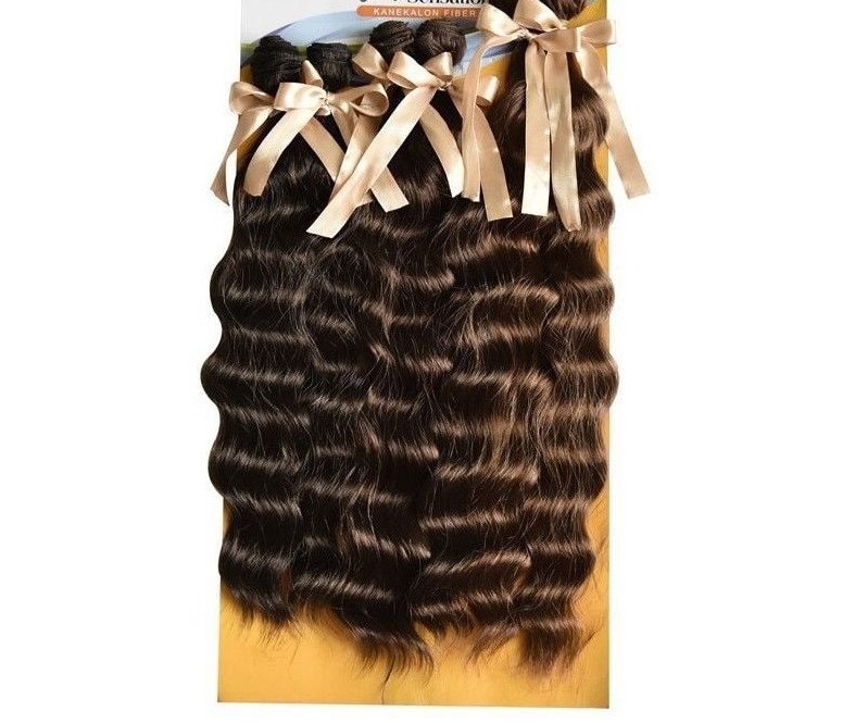Long Wavy Hair Weave Kanekalon Synthetic Hair Extension Heat