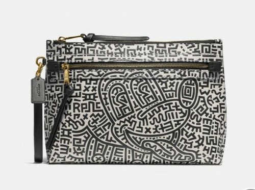 COACH 5220 Disney Mickey Mouse X Keith Haring Academy Pouch