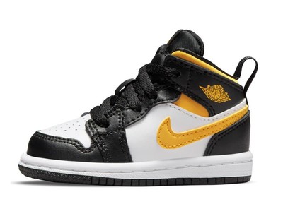 Кроссовки Jordan 1 для малышей Mid White/Pollen-Black (640735 177) — 6