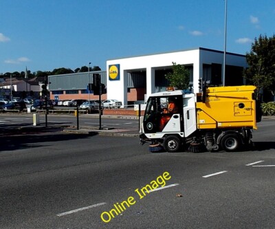 Photo 6x4 Sweeping up near the Granville Street Lidl in Newport Newport/ c2014