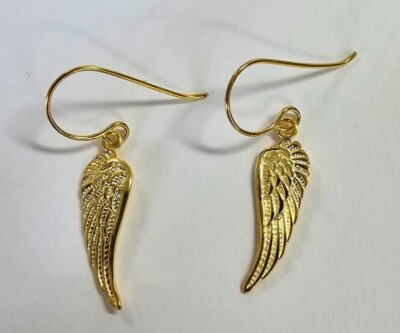 Estate Jewelry Dangle Wings .925 Sterling Silver Earrings 1 1/4"