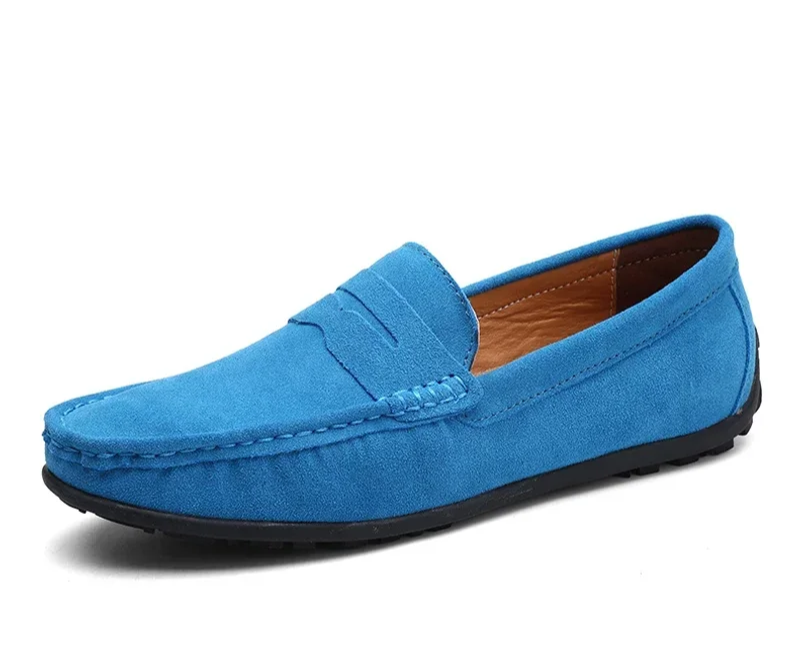 Summer Soft Genuine Suede Leather Loafers High Quality Flat Casual Driving Shoes