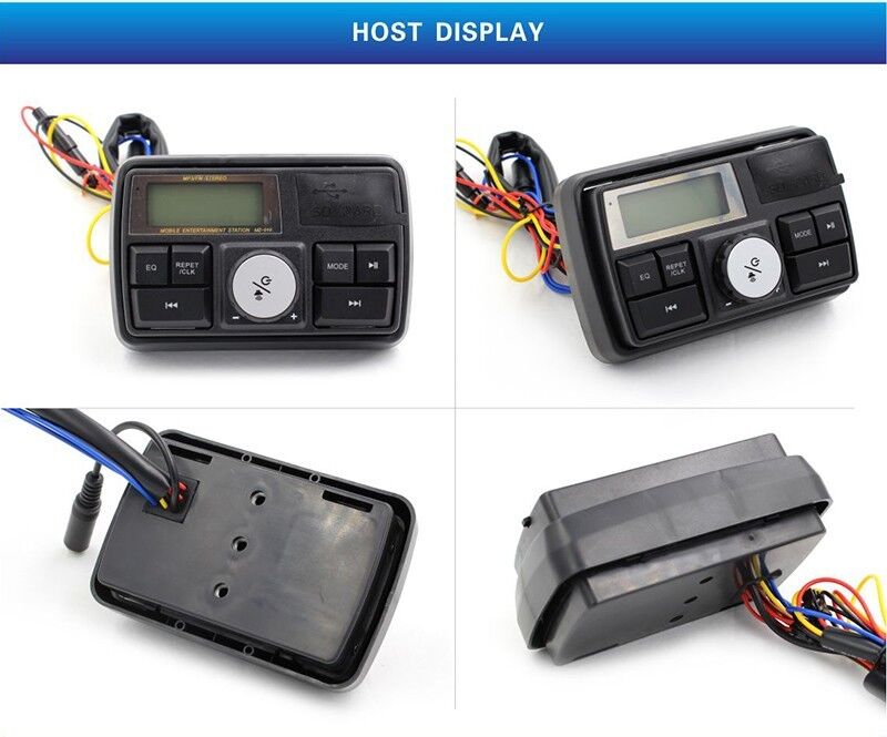  UTV, ATV, AntiTheft Speakers FM USB Audio System Stereo WRemote Waterproof