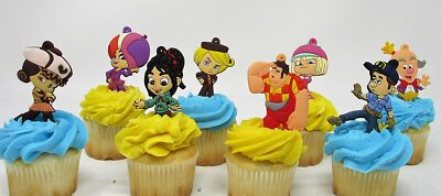 Wreck It Ralph Birthday Cupcake Cake Party Favor Set Featuring King Candy Rancis