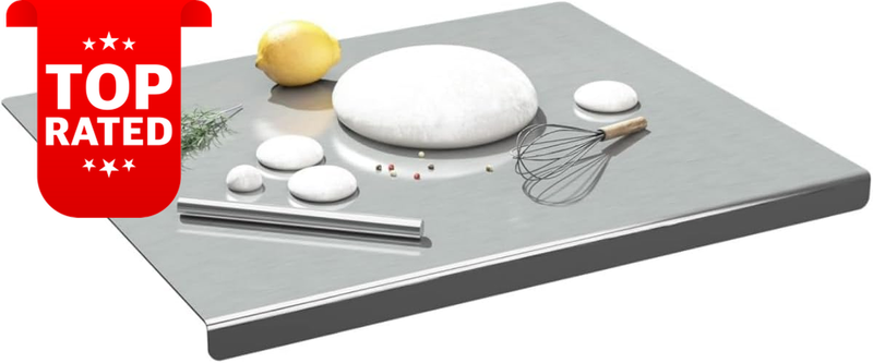 Stainless Steel Chopping Board with Lip Large 40x50cm for Meat Fruits Vegetables