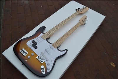 Double Neck Electric Guitar, 4 Strings Electric Bass&6 String Electric Guitar