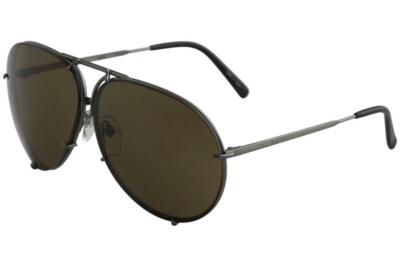 Pre-owned Porsche Design P8478 P'8478 C Matte Gray Pilot Sunglasses 69mm W/extra Lenses In Green