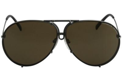 Pre-owned Porsche Design P8478 P'8478 C Matte Gray Pilot Sunglasses 69mm W/extra Lenses In Green