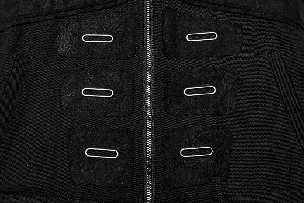 Pre-owned Punk Rave Men Steampunk Detachable Gothic Jackets Motorcycle Visual Coat Vests In Black