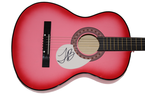 JUSTIN BIEBER SIGNED AUTOGRAPH FULL SIZE PINK ACOUSTIC