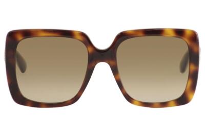 Pre-owned Gucci Women's Gg0418s Gg/0418/s 003 Havana Fashion Square Sunglasses 54mm In Brown
